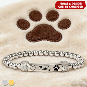 FOR MEMORIAL-My Four-Legged Angel Is Always Nearby Custom Name Bead Bracelet