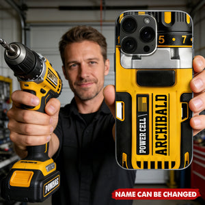 Power Cell Drill Case, Personalized Clear Phone Case, Gift For Dad