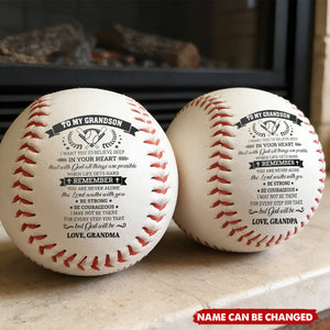 To My Grandson - Personalized Baseball Ball