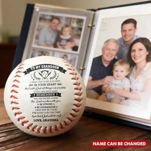 To My Grandson - Personalized Baseball Ball