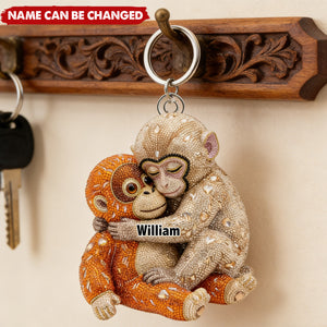 Monkey Punch Acrylic Keychain - Personalized Gifts