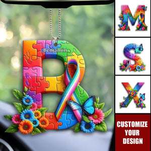Never Walk Alone Autism Awareness - Personalized Acrylic Car Ornament