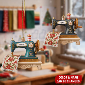 Personalized Sewing Machine Ornament – Gift for Seamstress, Quilter, Sewing Lover