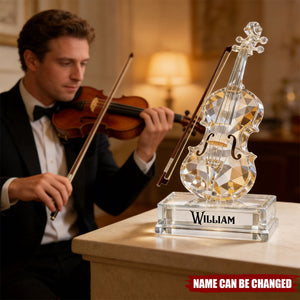 Personalized Violin Music 3D Crystal Effect Acrylic Plaque, Gift For Musician