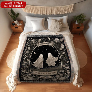 Ghost Couple Till Death Do Us Part Personalized Spooky Halloween Wedding Blanket