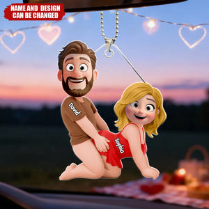 Naughty Couple - Personalized Car Hanger, Gift for Couple