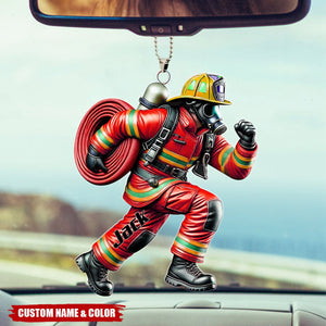 Firefighter Hero Personalized Acrylic Car Ornament, Christmas Gift For Firefighter