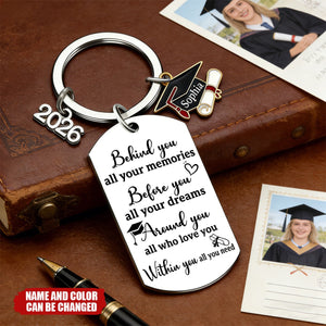 We Are So Proud of You - Personalized Family Graduation Keychain