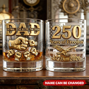 USA 250th Anniversary - Personalized Whiskey Glass