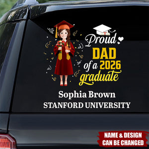 Proud Dad Of A Graduate - Personalized Car Decal