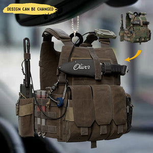 Tactical Vests Personalized Acrylic Ornament, Soldier Uniform, Military Accessories, Veteran Gift, Army Gift, Veteran Day Gift Idea