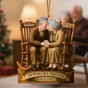 Love That Grows With Time - Couple Personalized Acrylic Ornament, Gift For Husband Wife, Anniversary