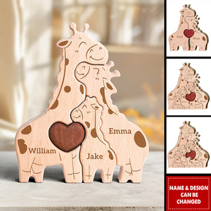 Happy Family - Personalized Family Shaped Wooden Puzzle
