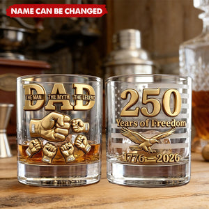 USA 250th Anniversary - Personalized Whiskey Glass