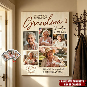 The Day You Became My Grandma - Personalized Poster, Gift for Grandma