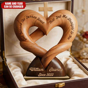 God Bless The Broken Road That Led Me Straight To You - Personalized 2-Layered Wooden Plaque