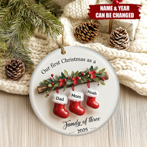 Baby's First Christmas Personalized Family Ceramic Ornament