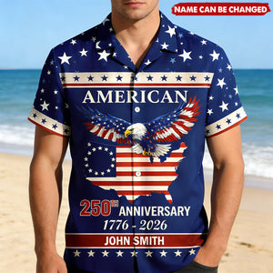 American 250Th Anniversary Eagle Flag - Personalized Hawaiian Shirt