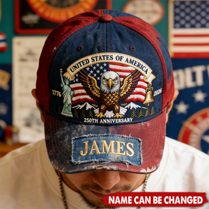 Proud Eagle - Personalized Patriot Classic Cap, Gifts For Patriots