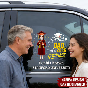 Proud Dad Of A Graduate - Personalized Car Decal