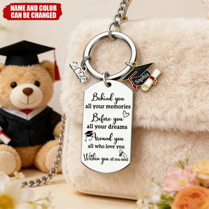 We Are So Proud of You - Personalized Family Graduation Keychain
