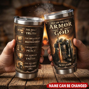 Armor of God - Personalized Stainless Steel Tumbler, Gift For Christian