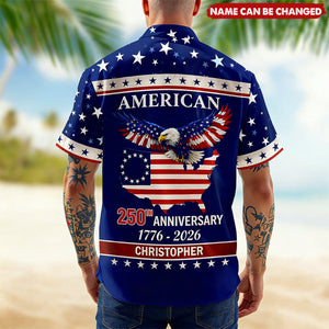 American 250Th Anniversary Eagle Flag - Personalized Hawaiian Shirt