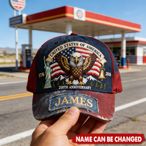 Proud Eagle - Personalized Patriot Classic Cap, Gifts For Patriots