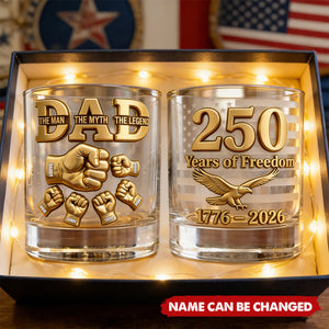USA 250th Anniversary - Personalized Whiskey Glass