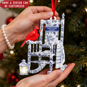 Heaven Cardinal Toile de Jouy Personalized Acrylic Ornament, Gifts For Loved Ones