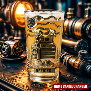 Serve And Protect - Personalized Police Officer Beer Glass