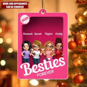 Besties Sisters 3D Effect Pink Toy Box - Personalized Acrylic Flat Ornament