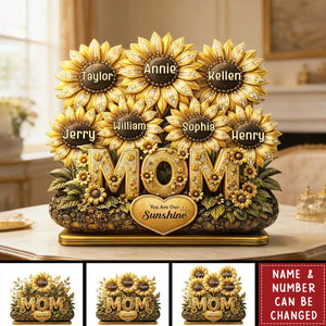 You Are Our Sunshine Acrylic Plaque - Personalized Gifts For Mother's Day