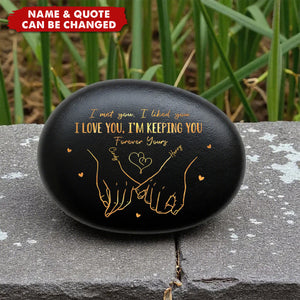 Hand In Hand, Come What May Personalized Printed Rock - Anniversary Wedding Gifts