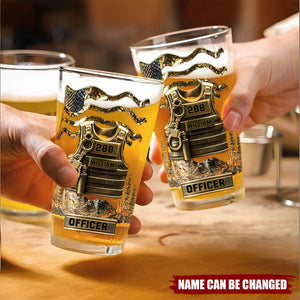 Serve And Protect - Personalized Police Officer Beer Glass