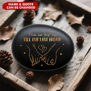 Hand In Hand, Come What May Personalized Printed Rock - Anniversary Wedding Gifts