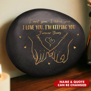 Hand In Hand, Come What May Personalized Printed Rock - Anniversary Wedding Gifts