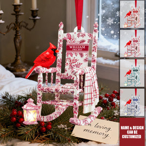 Heaven Cardinal Toile de Jouy Personalized Acrylic Ornament, Gifts For Loved Ones