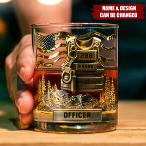 Serve And Protect - Personalized Police Officer Whiskey Glass