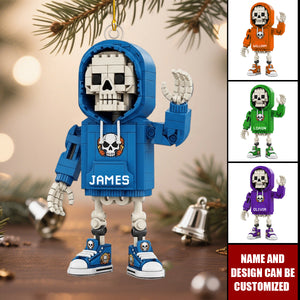 Building Block Style Skeleton - Personalized Christmas Acrylic Ornament
