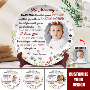 The Best Mommy Belongs To Me First Mom - Personalized Ceramic Dish Plaque