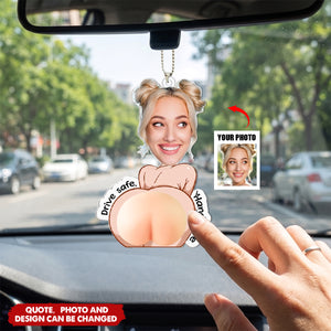 Drive Safe, Handsome I Love You 3D Squishy Cute & Fun Gifts - Personalized Rear View Mirror Ornament