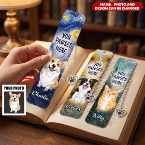 Custom Photo Bookmark - Personalized Bookish Gifts For Book Lovers, Bookworms, Dog Dad And Mom, Cat Owners - Paws, Read, Repea