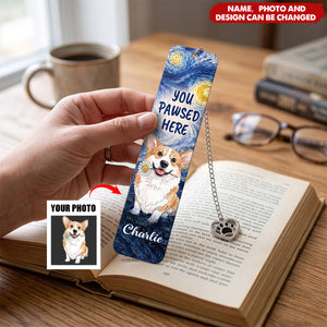Custom Photo Bookmark - Personalized Bookish Gifts For Book Lovers, Bookworms, Dog Dad And Mom, Cat Owners - Paws, Read, Repea