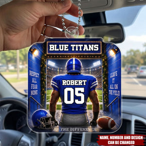 Custom America Football Acrylic Car Ornament - Personalized Birthday Gifts For America Football Lovers, Sports Fans, Sports Lovers - Play Hard Win Proud