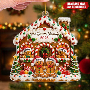 Custom Gingerbread Acrylic Ornament - Personalized Christmas Birthday Gifts For Mom, Dad, Brother, Sister - Sweet Memories Together