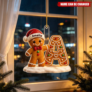 Custom Gingerbread Acrylic Ornament - Personalized Christmas Birthday Gifts For Mom, Dad, Brother, Sister - Making Spirits Bright Together