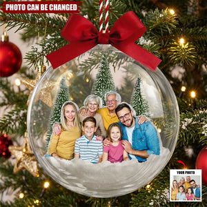 Christmas Ornaments With Family Picture, Custom Family Photo - Personalized Acrylic Ball Ornament