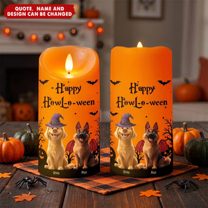 Halloween Decor For Dog Cat Lover Happy Howloween - Personalized LED Candle