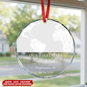Custom Map Christmas Couple Gifts, Anniversary Gift For Newlywed - Personalized Ornament